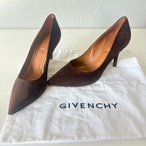 Givenchy Brown Suede Leather Women’s Pumps Pointed-toe Italy US Size 7. 5 EUR 38